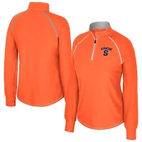 Haut raglan Bikram orange Syracuse Colosseum pour femme, fermeture éclair quart de tour