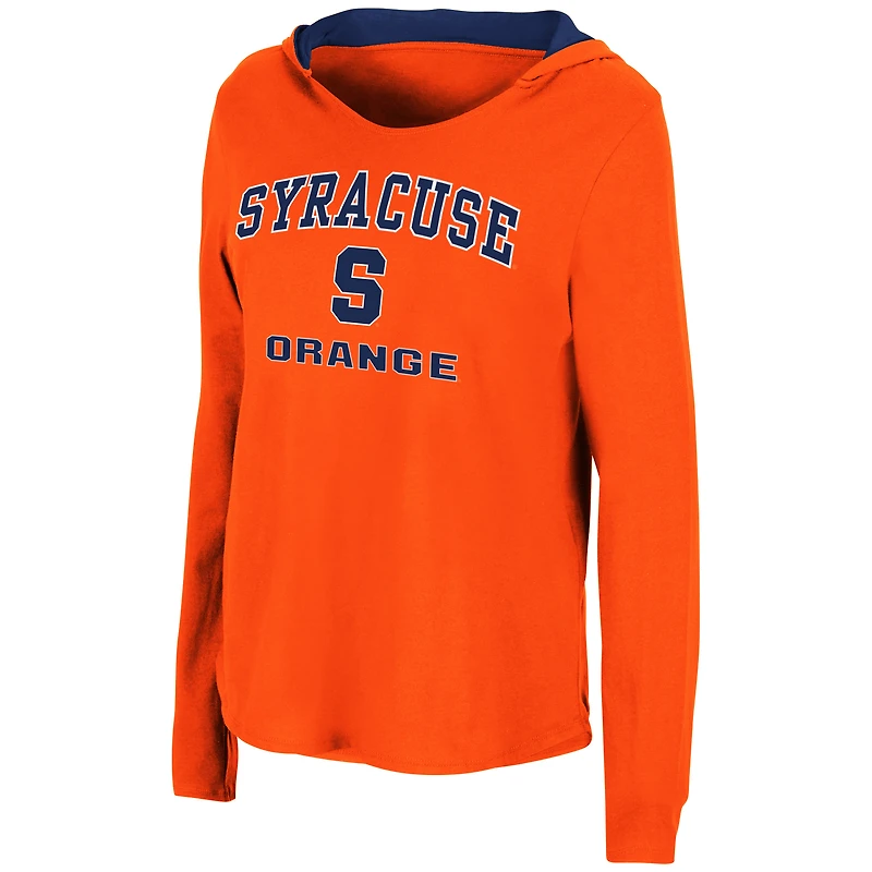 Colosseum Orange Syracuse Catalina Sweat à capuche T-shirt manches longues pour femme