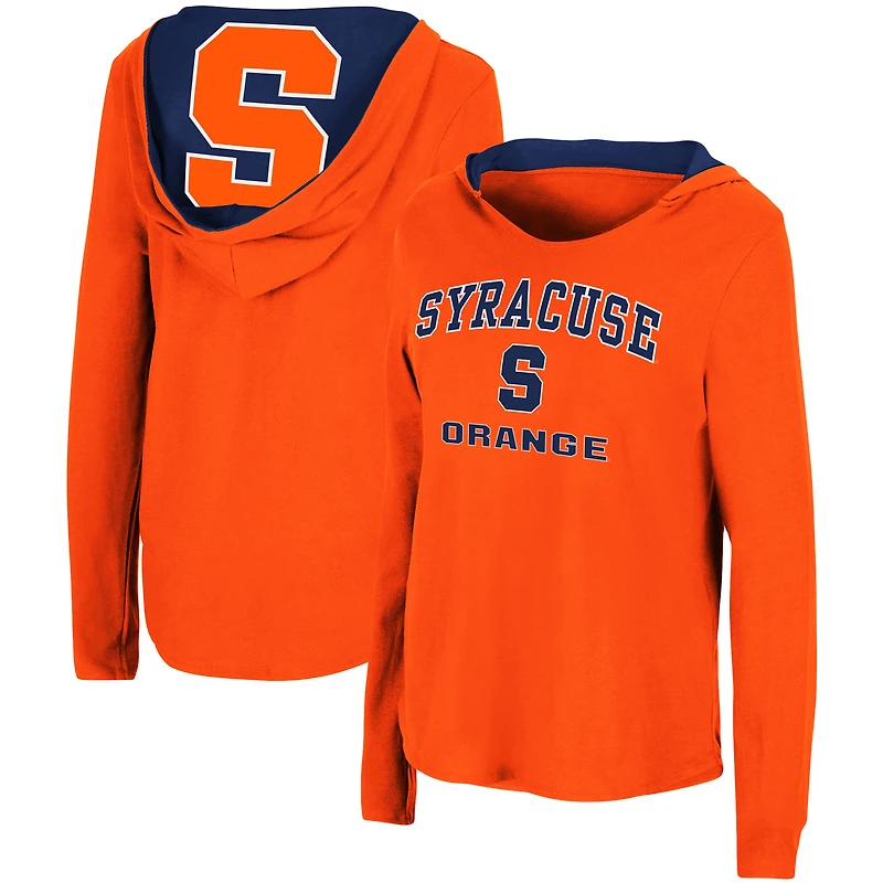 Colosseum Orange Syracuse Catalina Sweat à capuche T-shirt manches longues pour femme
