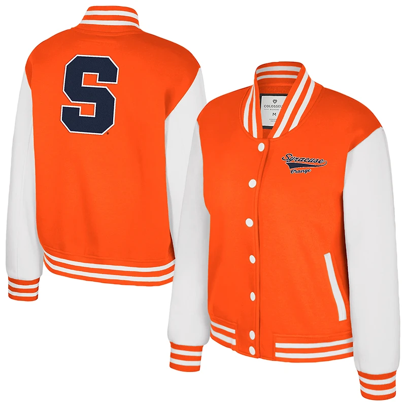 Women's Colosseum Orange Syracuse French Baguette Full Snap Fleece Jacket