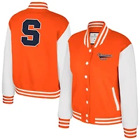 Women's Colosseum Orange Syracuse French Baguette Full Snap Fleece Jacket