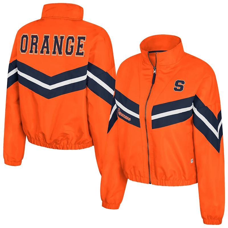 Coupe-vent entièrement zippé Colosseum Orange Syracuse Thin Ice pour femme