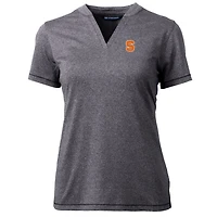 Women's Cutter & Buck Heather Charcoal Syracuse Orange Forge Blade V-Neck Top