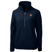 Veste polaire demi-zippée en sherpa écologique pour femme, couleur bleu marine, Syracuse Orange Vault Cascade