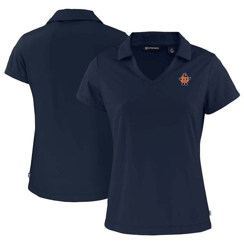 Polo à col en V écologique recyclé pour femme Cutter & Buck, bleu marine, Syracuse Orange Vault Daybreak