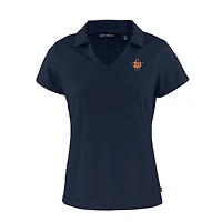 Polo à col en V écologique recyclé pour femme Cutter & Buck, bleu marine, Syracuse Orange Vault Daybreak