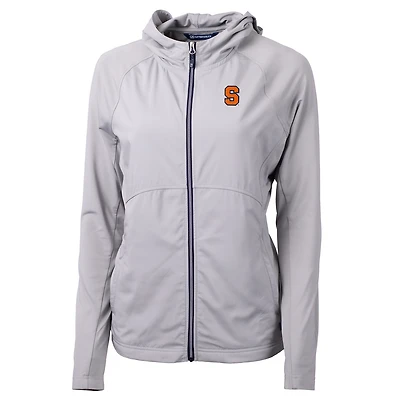 Veste zippée intégrale en tricot écologique Adapt Silver Syracuse Orange pour femme Cutter & Buck