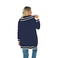 Women's Gameday Couture  Navy Syracuse Orange Tri-Blend Rounded Stripe Cardigan