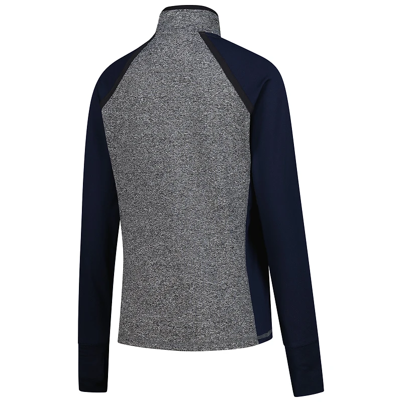 Women's Navy/Heather Gray Syracuse Orange Finalist Raglan Quarter-Zip Jacket