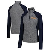 Women's Navy/Heather Gray Syracuse Orange Finalist Raglan Quarter-Zip Jacket