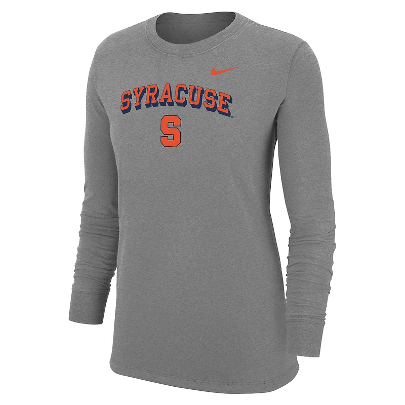 Women's Nike Gray Syracuse Orange Core Logo T-Shirt