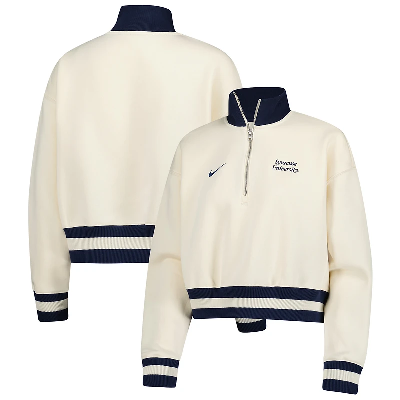 Sweat-shirt Nike Natural Syracuse Orange Phoenix Fleece à demi-zip pour femme