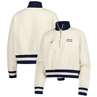 Sweat-shirt Nike Natural Syracuse Orange Phoenix Fleece à demi-zip pour femme