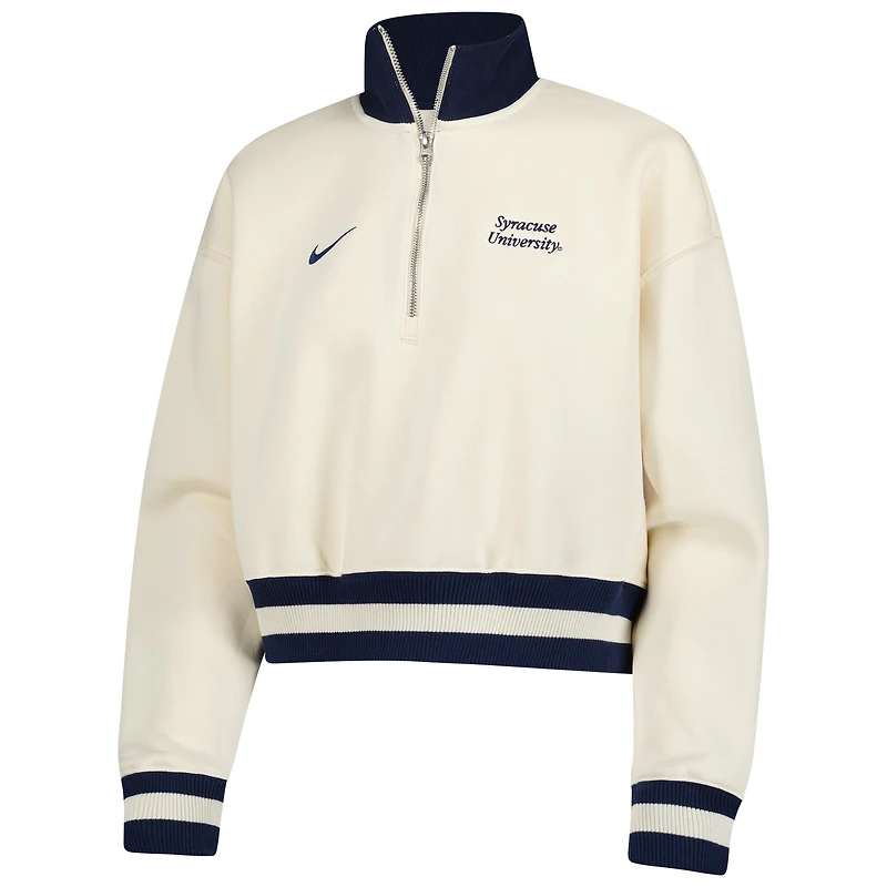 Women's Nike Natural Syracuse Orange Phoenix Fleece Half-Zip Sweatshirt