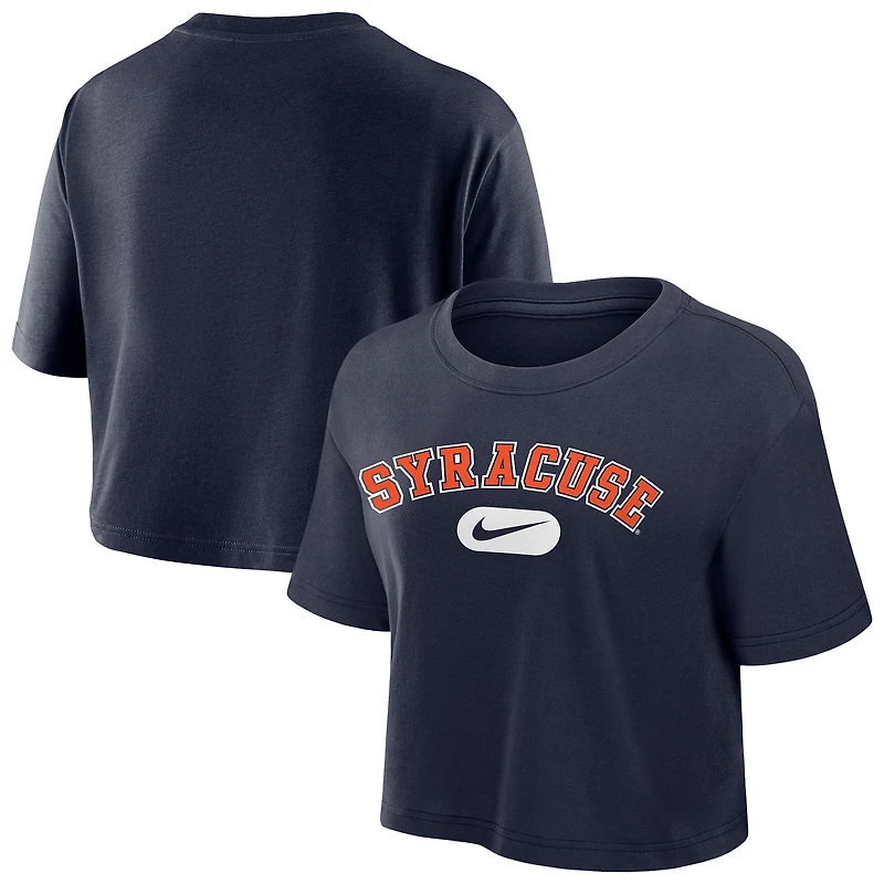 Women's Nike Navy Syracuse Orange Dri-FIT Cropped T-Shirt