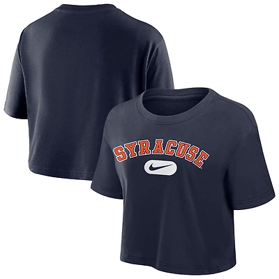 Women's Nike Navy Syracuse Orange Dri-FIT Cropped T-Shirt