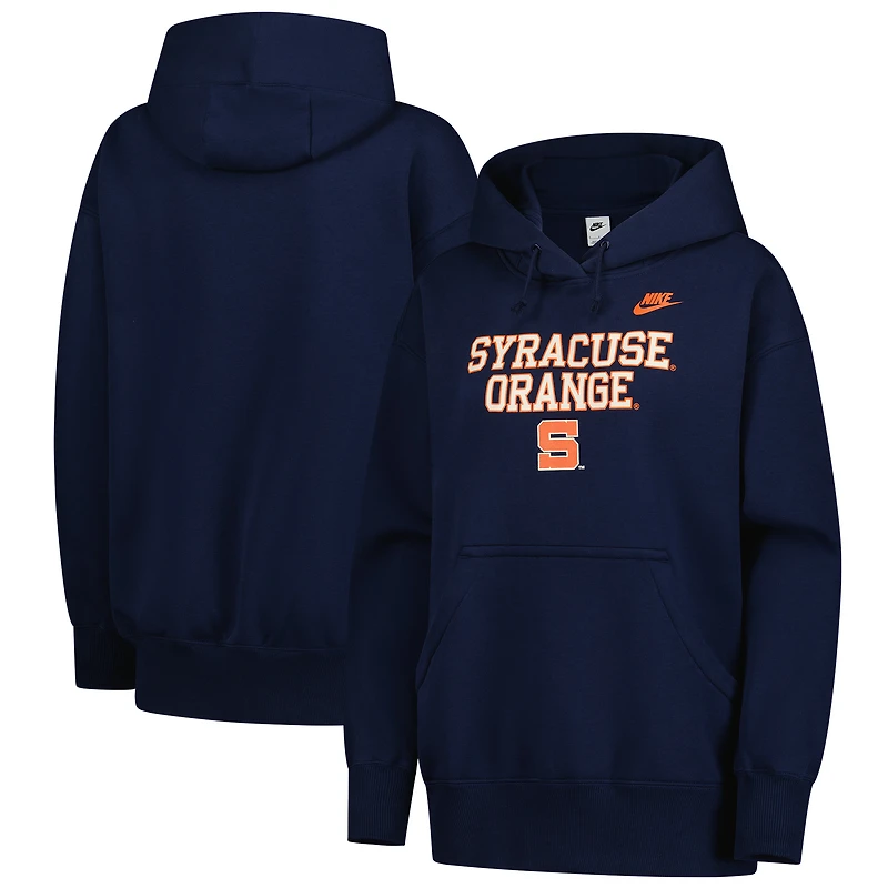 Sweat à capuche Nike surdimensionné en polaire Phoenix bleu marine Syracuse orange pour femme