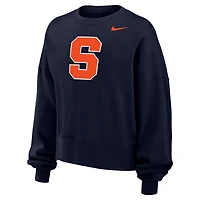 Sweat-shirt polaire Nike Phoenix bleu marine et orange Syracuse pour femme