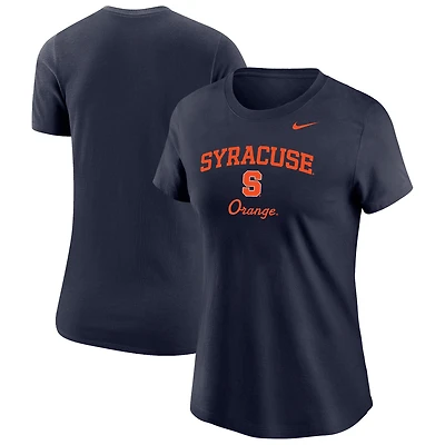 T-shirt Nike pour femme, bleu marine, orange Syracuse (couleurs principales)