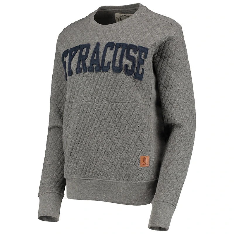 Women's Pressbox Heather Charcoal Syracuse Orange Moose Quilted Pullover Sweatshirt