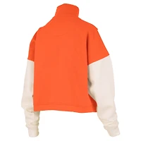 Women's Pressbox  Orange Syracuse Ferrara Color Block Quarter-Zip Sweatshirt
