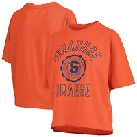 T-shirt oversize à manches longues et taille haute en coton flammé Pressbox Orange Syracuse Motley Crew pour femme