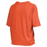 Women's Pressbox Orange Syracuse Motley Crew Bishop Waist Length Oversized Slub T-Shirt