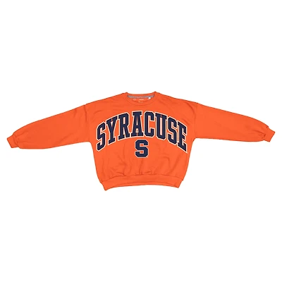 Women's Pressbox Orange Syracuse Oversized Janice Waist-Length Sweatshirt