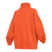 Women's Pressbox  Orange Syracuse Oversized Mock Neck Sweatshirt