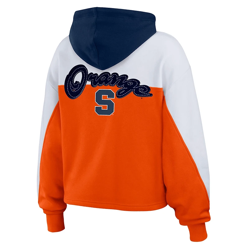 Sweat à capuche entièrement zippé blocs de couleurs orange Syracuse pour femme WEAR by Erin Andrews