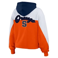Sweat à capuche entièrement zippé blocs de couleurs orange Syracuse pour femme WEAR by Erin Andrews