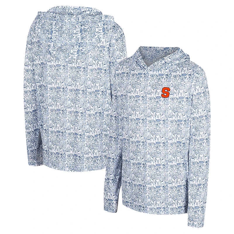 Sweat à capuche imprimé intégral orange Syracuse bleu Colosseum pour jeunes