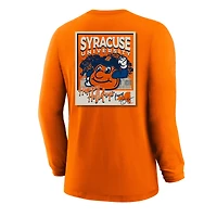 T-shirt à manches longues orange Syracuse pour jeunes, motif Polaroid enneigé