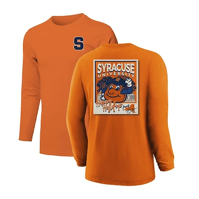 Youth  Orange Syracuse Snowy Polaroid Long Sleeve T-Shirt