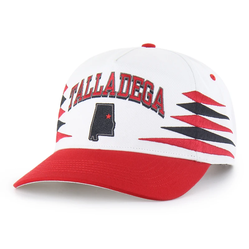 Casquette ajustable Talladega Superspeedway Diamond Cut Hitch pour homme, blanche/rouge, 1947