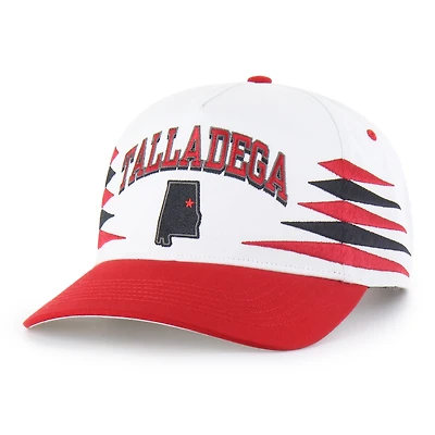 Casquette ajustable Talladega Superspeedway Diamond Cut Hitch pour homme, blanche/rouge, 1947
