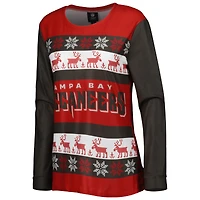 Women's FOCO Red Tampa Bay Buccaneers Wordmark Ugly Pajama Set