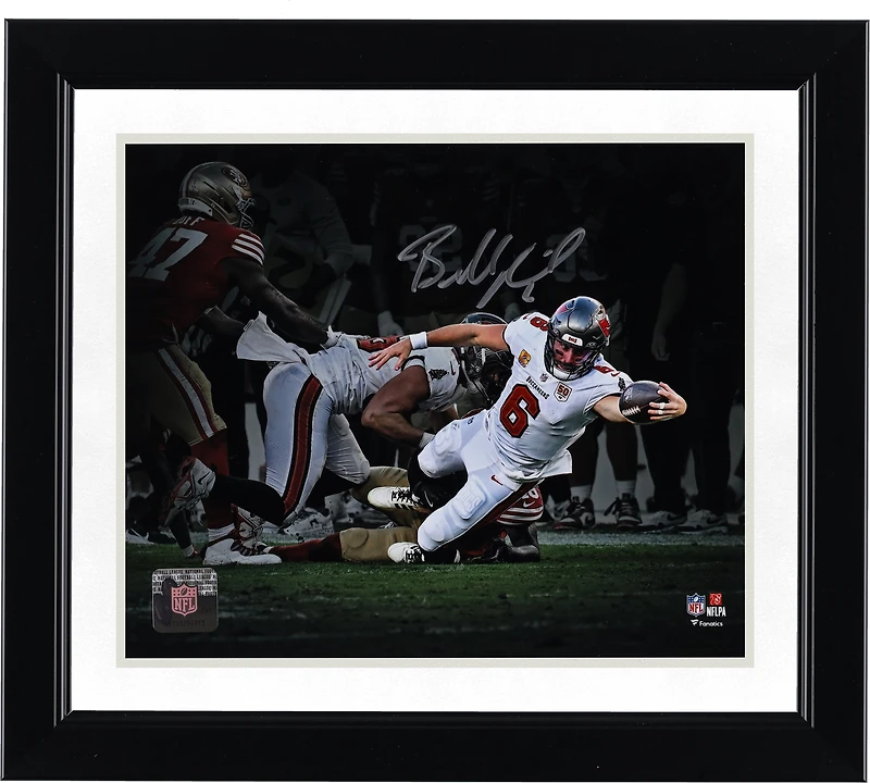 Baker Mayfield Tampa Bay Buccaneers Autographed 8" x 10" Stretching for 1st Down Spotlight Photograph