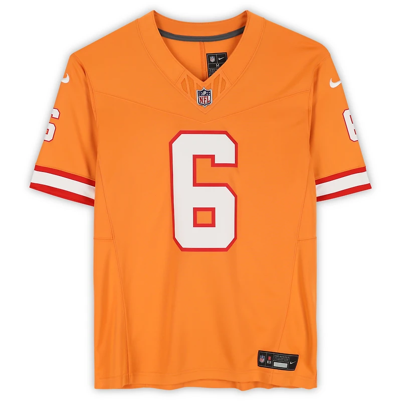 Maillot Nike Vapor Fuse orange dédicacé par Baker Mayfield des Tampa Bay Buccaneers