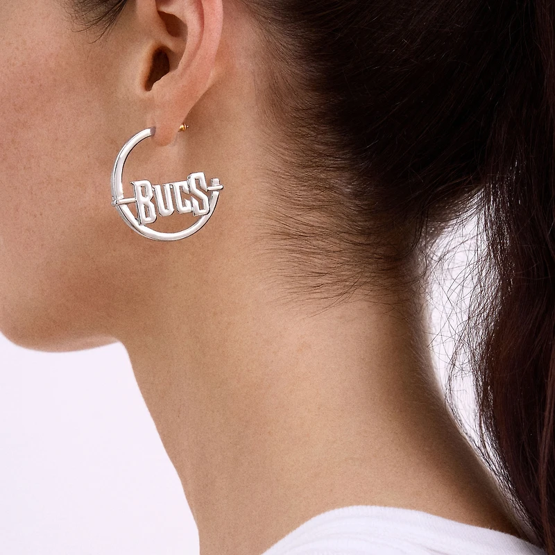 BaubleBar Tampa Bay Buccaneers Wordmark Hoop Earrings