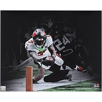 Bucky Irving Tampa Bay Buccaneers Autographed 16" x 20" Diving Touchdown Spotlight Photograph