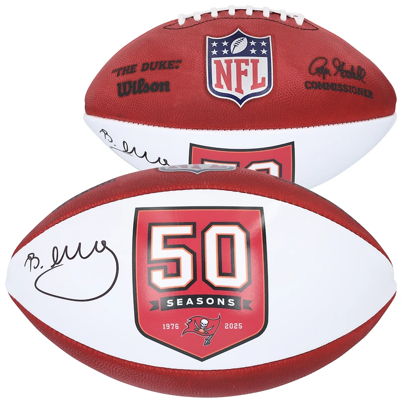 Bucky Irving Tampa Bay Buccaneers Autographed 50th Season Wilson White Panel Football  