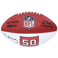 Ballon de football Wilson White Panel autographié par Bucky Irving des Tampa Bay Buccaneers pour sa 50e saison