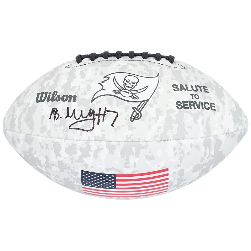 Bucky Irving Tampa Bay Buccaneers Autographed Wilson 2024 Salute To Service Football