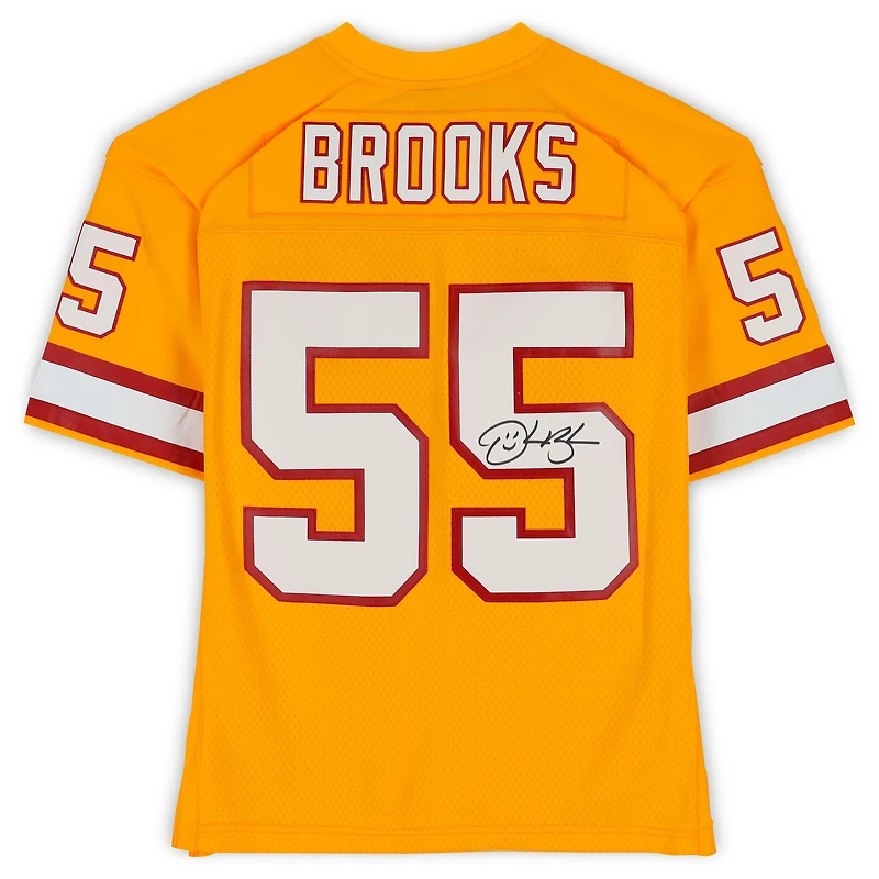 Maillot réplique orange Mitchell & Ness 1995 autographié par Derrick Brooks des Buccaneers de Tampa Bay