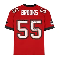 Derrick Brooks Tampa Bay Buccaneers Autographed Red Mitchell and Ness 2002 Replica Jersey with "SB XXXVII Champs" Inscription