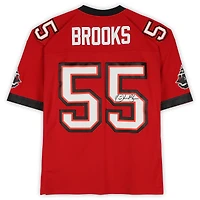 Maillot réplique rouge Mitchell & Ness 2002 autographié par Derrick Brooks des Buccaneers de Tampa Bay