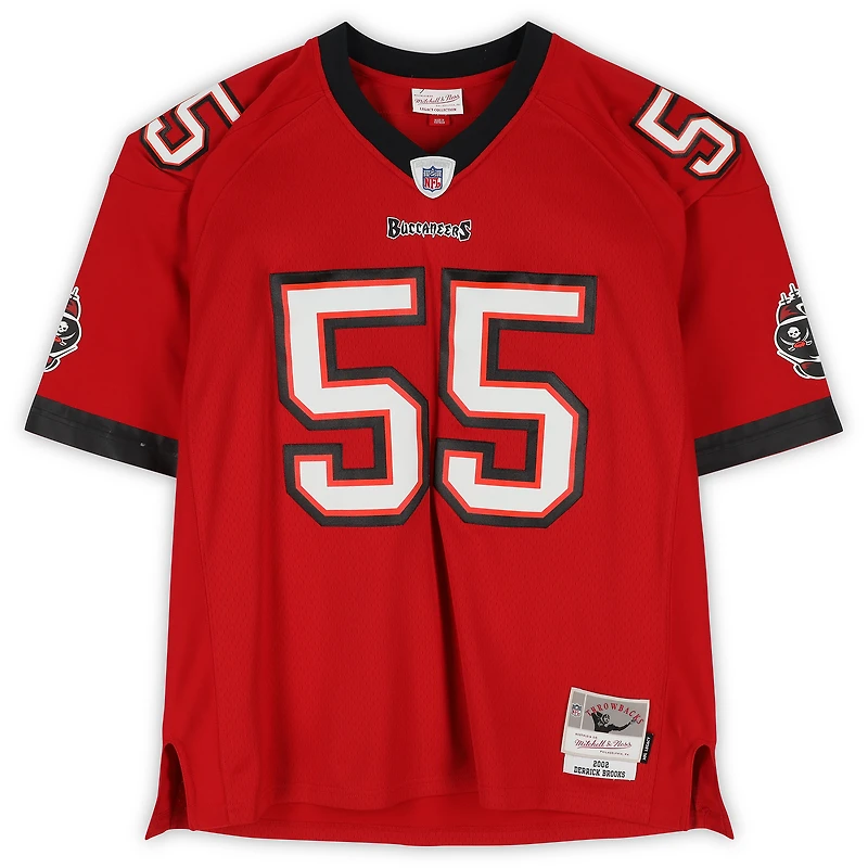Derrick Brooks Tampa Bay Buccaneers Autographed Red Mitchell and Ness 2002 Replica Jersey