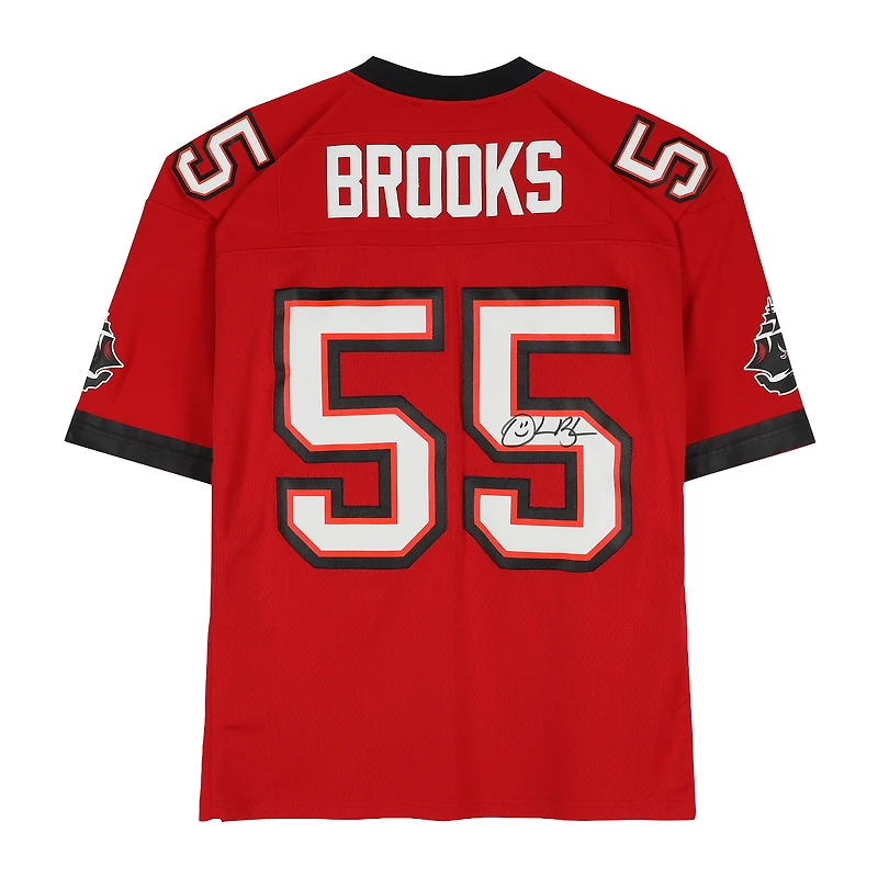 Derrick Brooks Tampa Bay Buccaneers Autographed Red Mitchell and Ness 2002 Replica Jersey