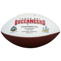 Ballon de football Wilson White Panel autographié par Derrick Brooks des Buccaneers de Tampa Bay